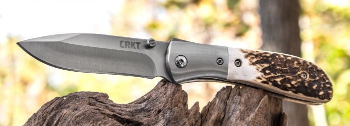 Полуавтоматический складной нож Carson M4 Stag, CRKT M4™-02S, сталь 8Cr13MoV Satin, рукоять олений рог