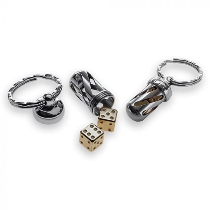 Брелок-капсула с игральными кубиками Acorn Dice Brass, Lion Steel, Нержавеющая сталь AISI 440, медь, L/DD OT
